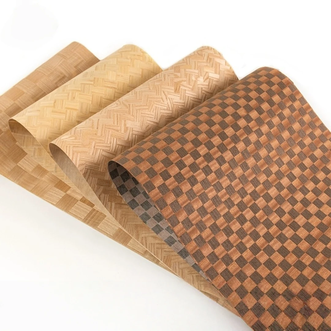 40x250cm Handmade Luxury Woven Wood Veneer For Furniture Decoration Renovation And Interior Design Projects