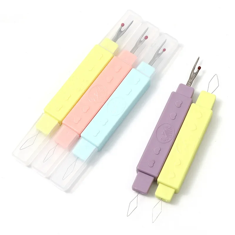 1-30Pcs Sewing Needle Threader Seam Ripper 2 In 1 Crochet Hooks Kits Portable Home Thread Cutter Double Head Protective Cover