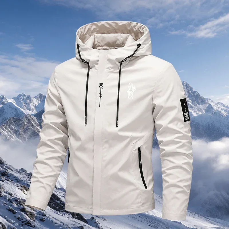 2026 Men's Outdoor Leisure Waterproof Raincoat - Lightweight Cycling Jacket - Hooded Street Style Hiking Windproof Jacket