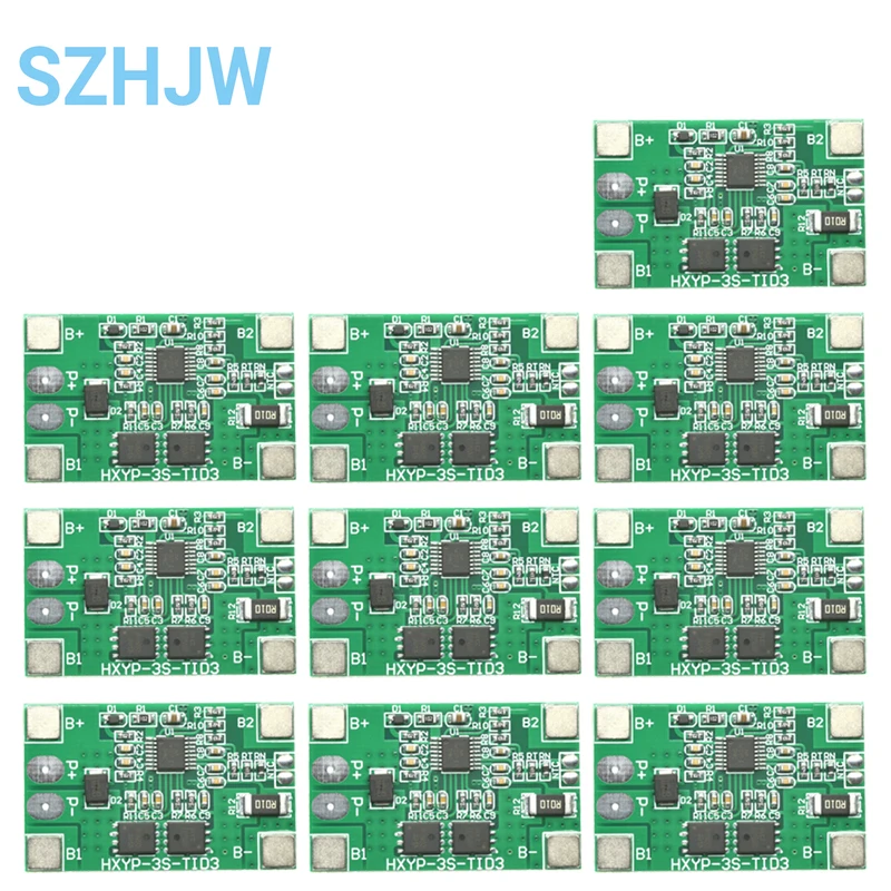 

1-10pcs 3S 10A Li-ion Lithium Battery 18650 Charger PCB BMS Protection Board 12V 11.1V 12.6V Prevent overcharge
