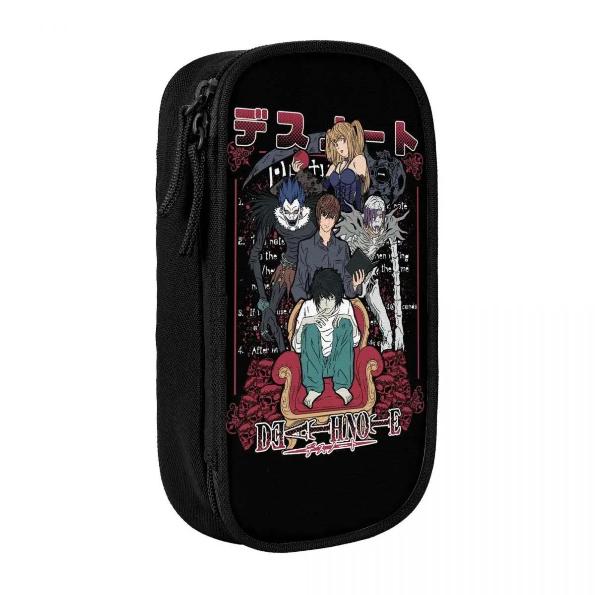 Deaths Notes Anime Pencil Case Fun Pen Box Bag Kids Large Storage Students School Cosmetic Pencilcases