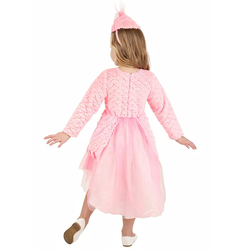 Easter Children Animal Flamingo Cosplay Costume Kids Girls Pink Birds Peacock School Dance Party Dress Up Suit Outfit