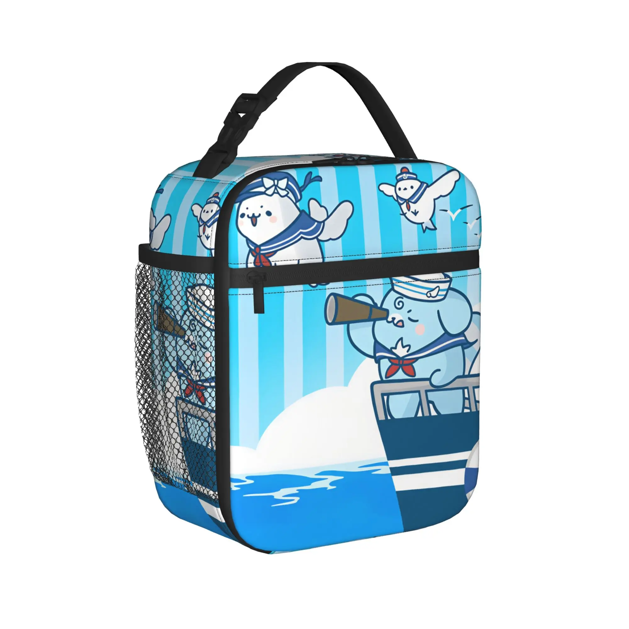Cute Seal Lunch Bag  Portable Insulated Lunch Box Adult Travel Graphic Design Cooler Bag Casual Oxford Thermal Lunch Bags