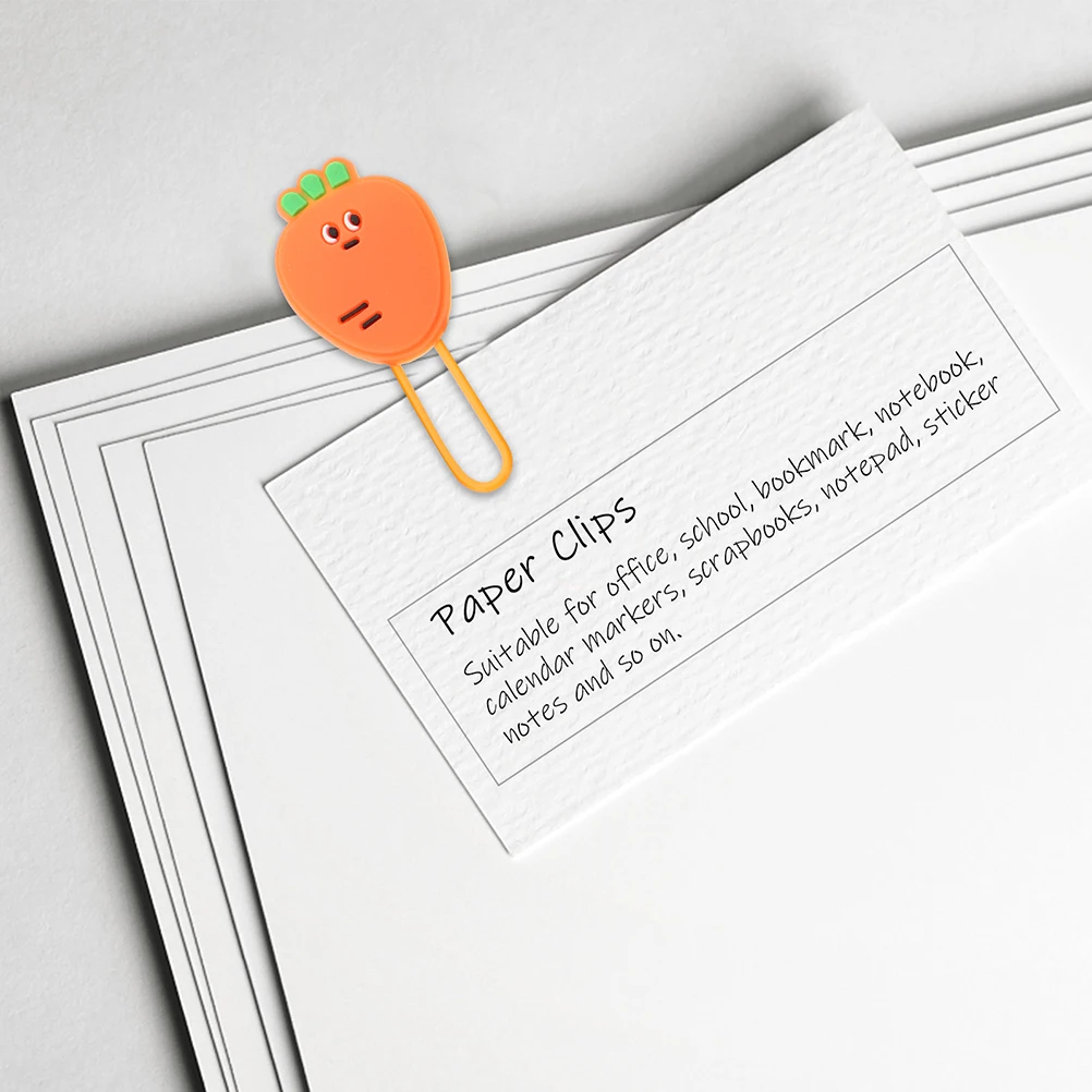 8 قطع من مشابك الورق على شكل جزرة، مشابك صغيرة إبداعية لمكتب المستندات المدرسية، دفاتر الملاحظات، الإشارات المرجعية للفاكهة اللطيفة