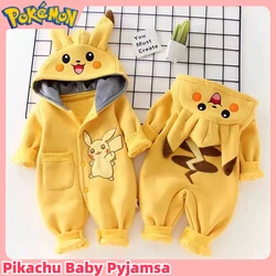 Pokemon Pikachu Cartoon Baby Pyjamsa Newborn Winter Long-Sleeved Clothing Kids Rompers Babies Toddler'S Clothes Costume Onesie