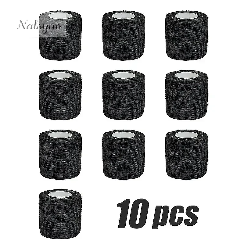 1/6Pcs 4.8m Black Self Adhesive Elastic Bandage Sports Tape for Wrist Ankle Sprain Swelling Support