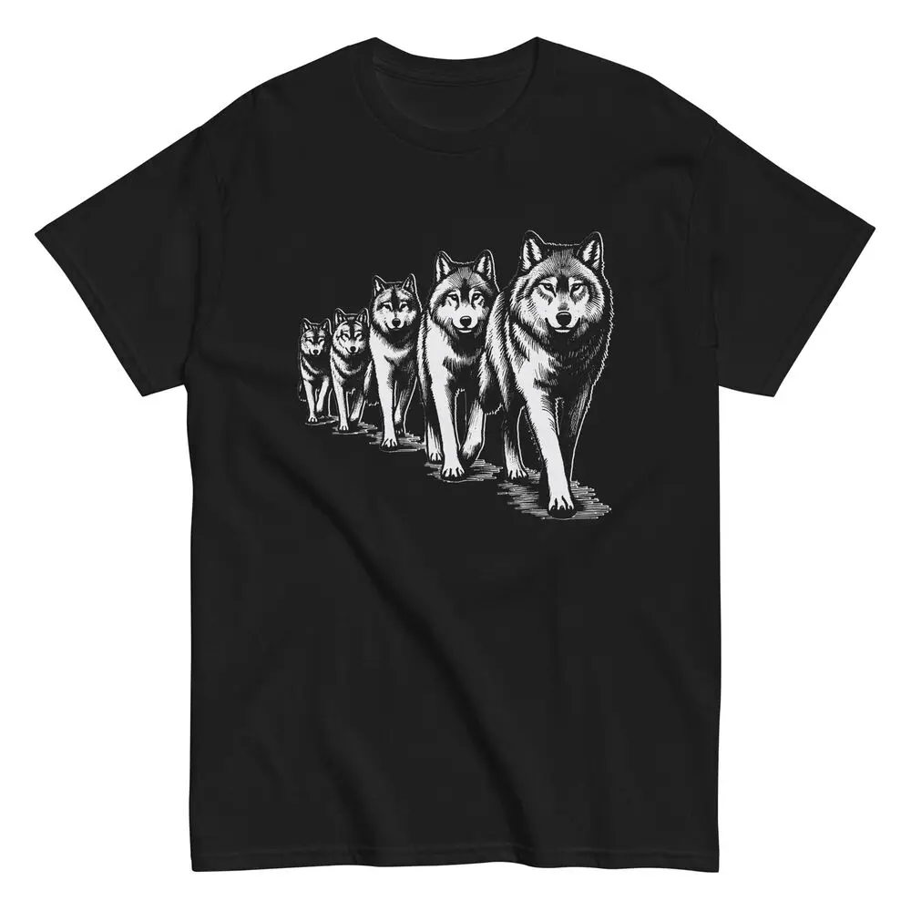 Wolfs Men's Cotton T-Shirt Wild Animals Nature Lover Gift Graphic Novelty TeeAnime Pattern Y2KUnisex T-shirts for Men Women Summ