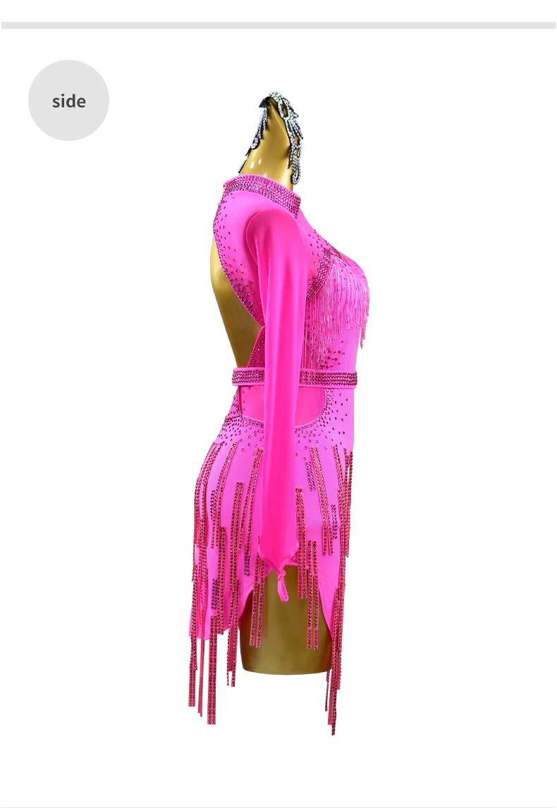 Kostüm für Damen 2026, elegantes Abendkleid, lateinamerikanische Tanzkleidung für Mädchen, Samba-Outfit, Party-, Wettbewerbs- und Auftrittsrock – Detail 9