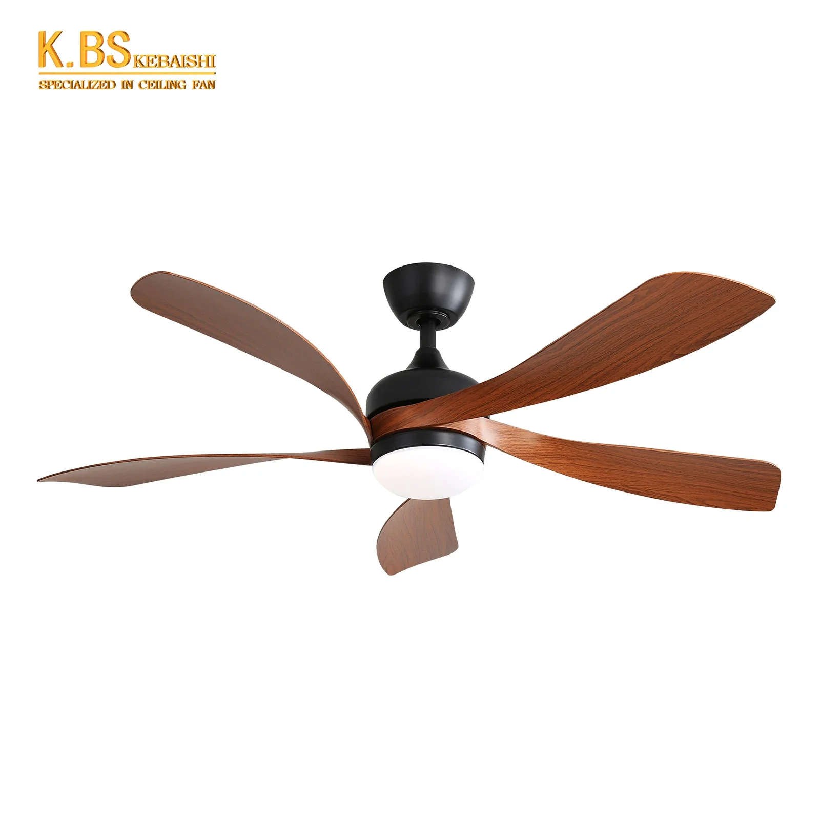 USA In Stock 52 Inch Plastic Blades 6 Speed Remote Control Led Ceiling Fan With Light