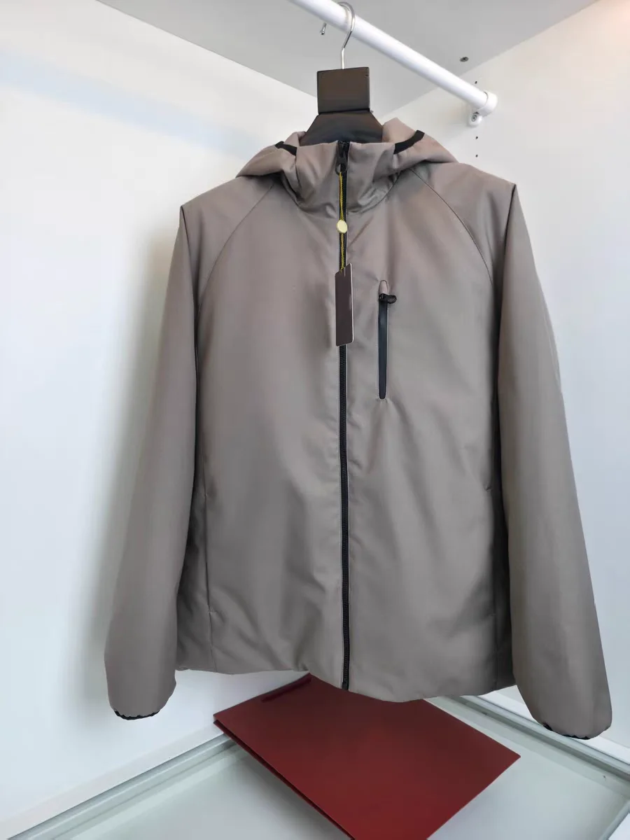 

Men's Busin Casual Cotton Jaet Hooded Windproof Waterproof Pure Color Autumn Winter New Sle Faionable Men's Coat