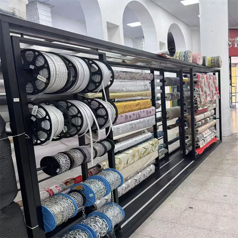 Textile fabric display rack cloth roll display rack shelf table fabric display rack Full roll fabric display rack