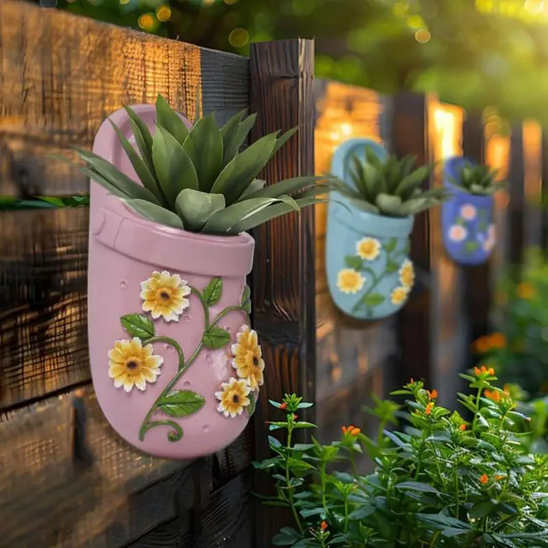 Wall Dangling Planter Slippers Design Garden Pots Reusable Garden Supplies Waterproof Flower Holders for Railing Balcony