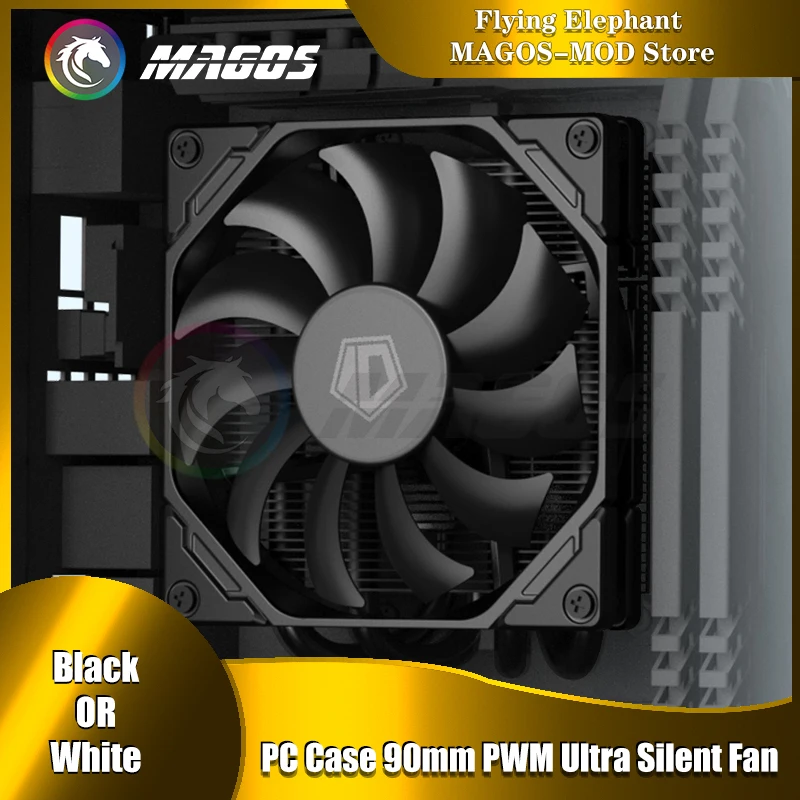 

PC Case 90mm PWM Ultra Silent Fan,15mm Slim Fan Cooling Radiator 2500RPM CPU Cooler 92x92x15mm