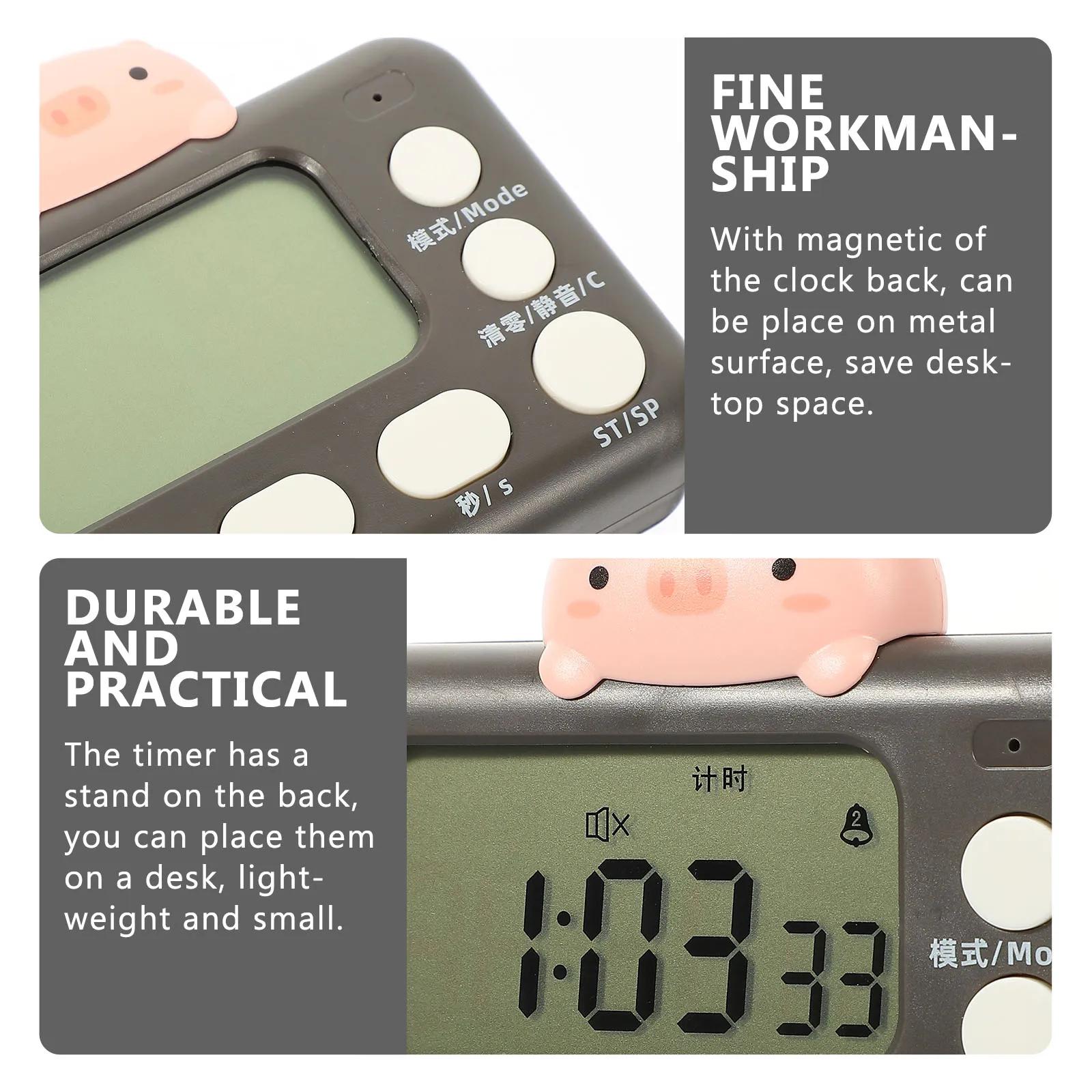 Sturdy Digital For Kids Kitchen Study Baking Cooking Exam Student Magnetic Electronic Device Lightweight Compact Space-Saving