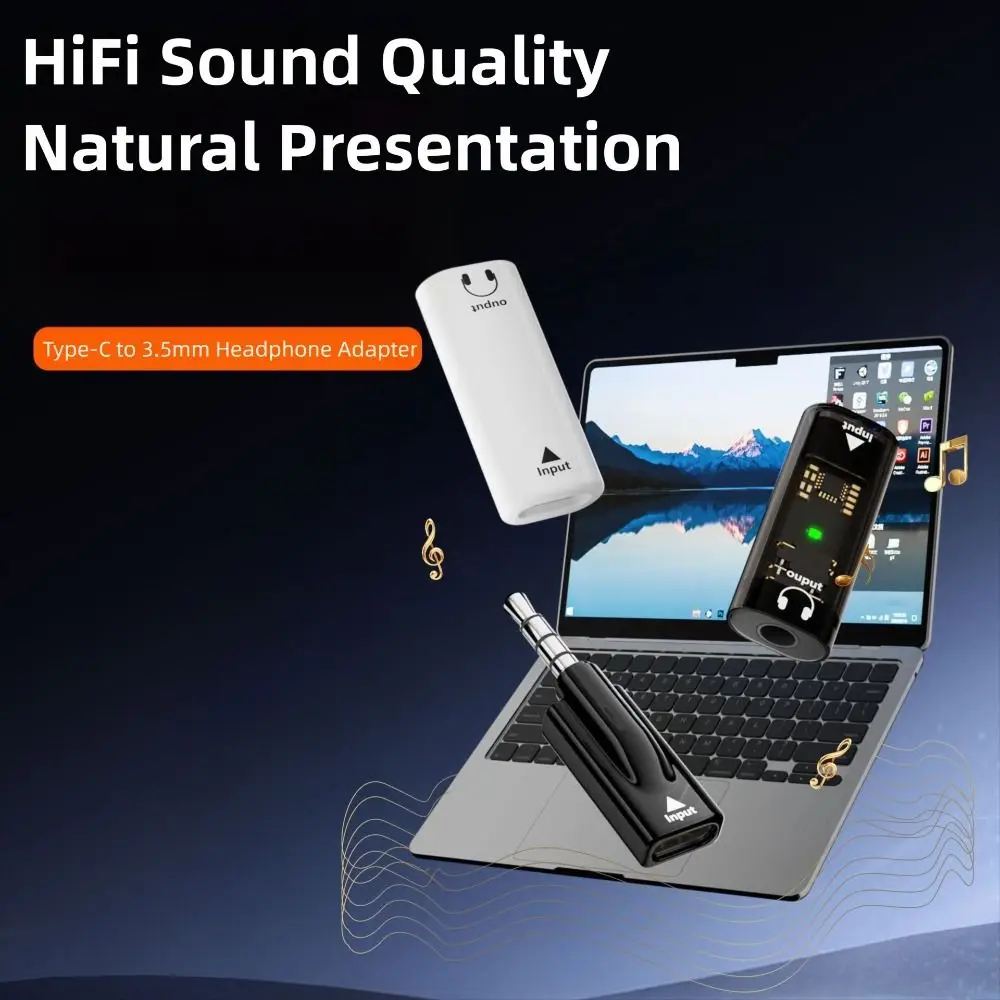 Male to Female USB Type-C to 3.5mm Converter No Delay HiFi Audio Adapter DAC Plug and Play Cable Extender