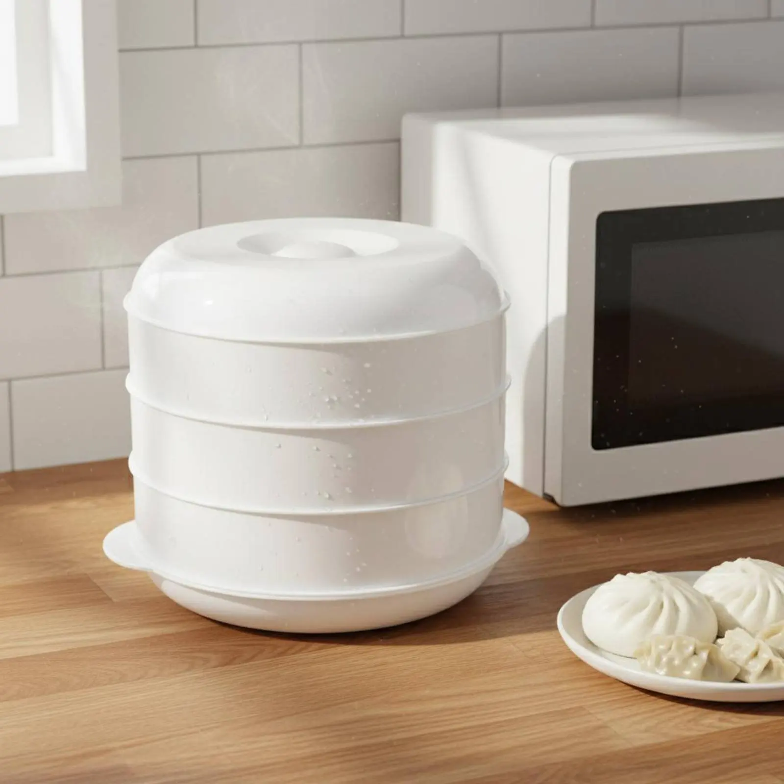 Microwave Steamer Multi-Functional Microwave Steamer Cooker Plastic Food Cooker Easy to Clean Cooking Accessory Chemical-No Cost