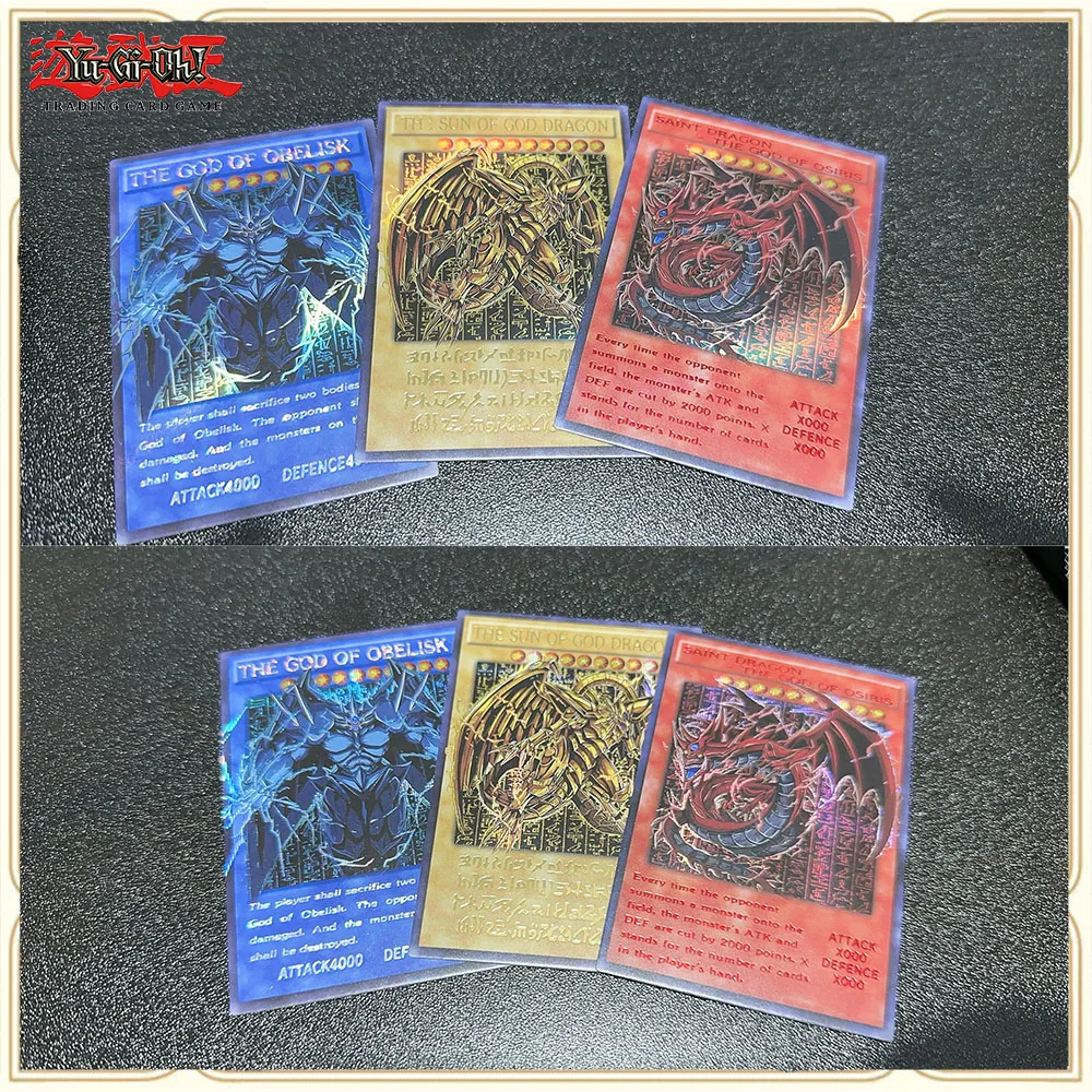 3PC/Set Anime Yu-Gi-Oh DIY ACG Collectible Cards Boy Games Toys Christmas Birthday Gifts Slifer The Sky Dragon Obelisk Tormentor