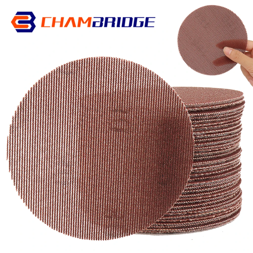 5inch Mesh Sanding Disc Sandpaper Hook & Loop Abrasive Dust Free Disc Anti-Blocking Sharp Grinding Sandpaper for Car Wood 5-50Pc