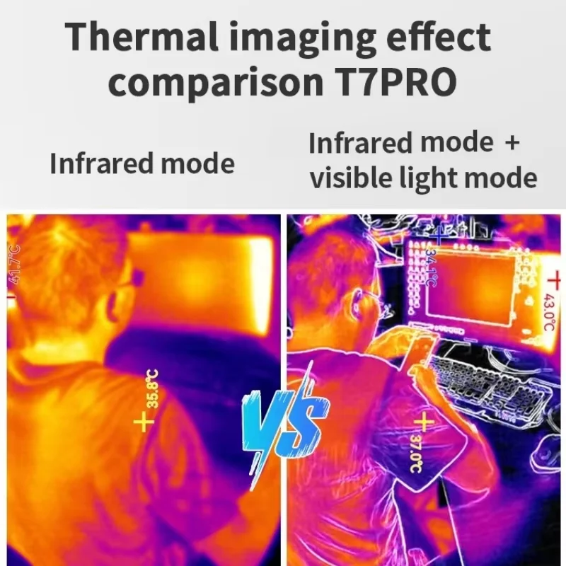 TOOLTOP T7PRO Mobile Phone Infrared Thermal Imager Visible and infrared Fusion 256 x 192 Thermal imaging Camera Thermographic