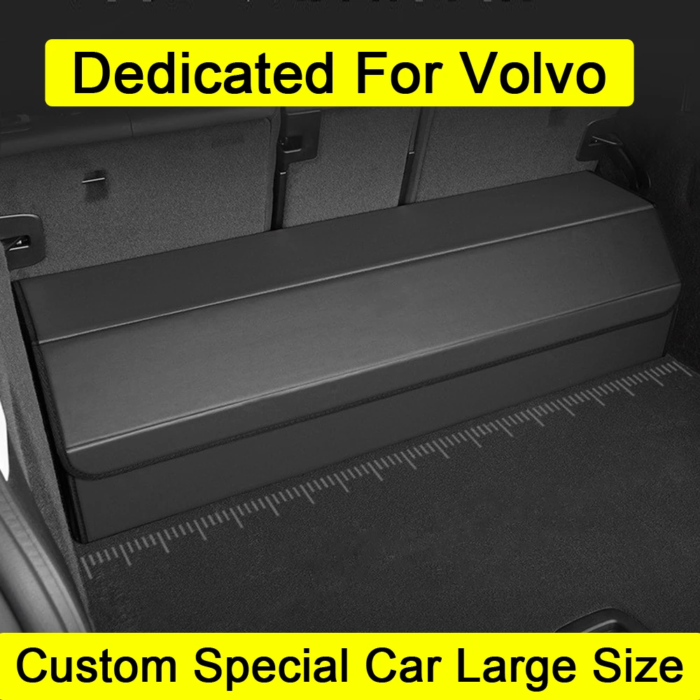 Custom Size Car Trunk Organizer Box Large Capacity leather Trunk Storage Box For Volvo S80 S90 V40 V70 V90 XC40 XC60 XC90 XC70
