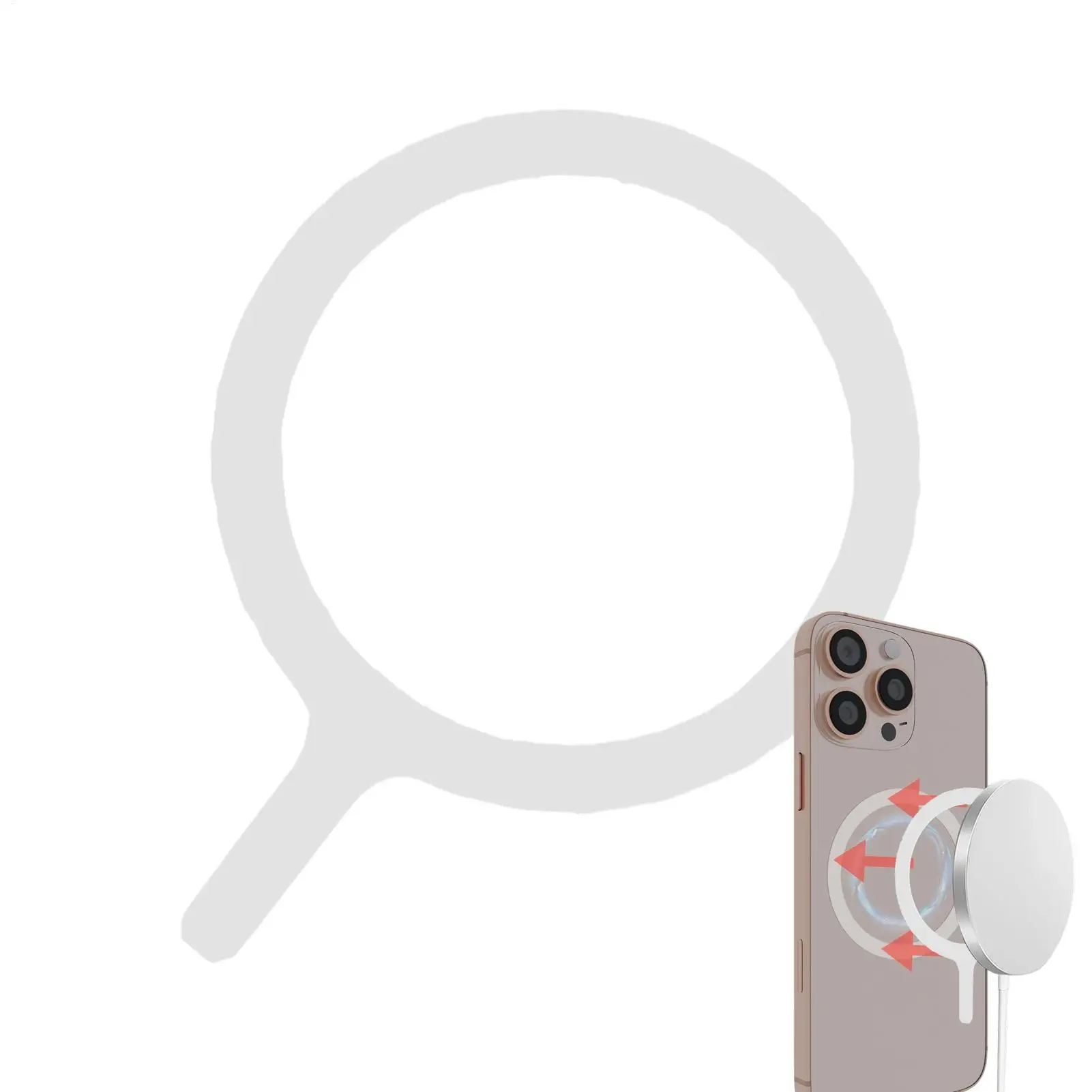 Magnetic Ring Sticker for Phone, Strong Adhesive Magnet Plate for Car Mount & Wireless Charging, Thin Universal Metal Ring
