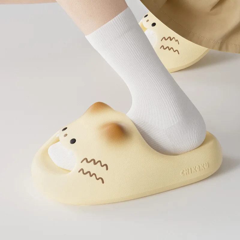 

Lovely Cartoon Slippers Women Soft EVA Thick Sole Slippers Home Flats Shoes Beach Sandals Bathroom Slides Men's Flip Flops