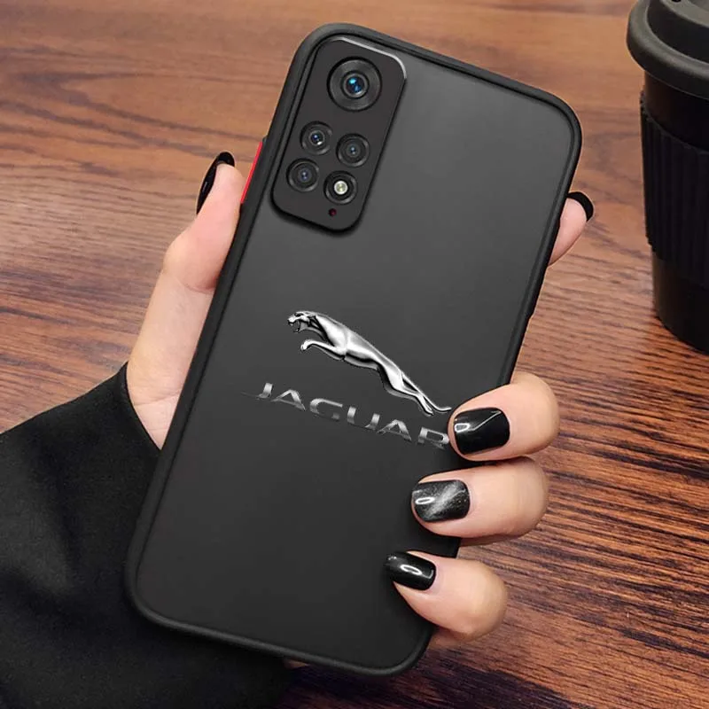 J-Jaguar Cars Logo Cool Art For Xiaomi Redmi Note 13R 13 12 12S 11 12T 11S 11E 11T 10 Pro Plus Frosted Translucent Phone Case