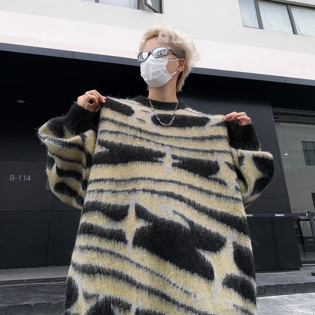 

Мягкий свитер для пары Sle Long Sve round Ne Повседневная свободная верхняя одежда Американский отдых Полиэфирное волокно Осенний сезон