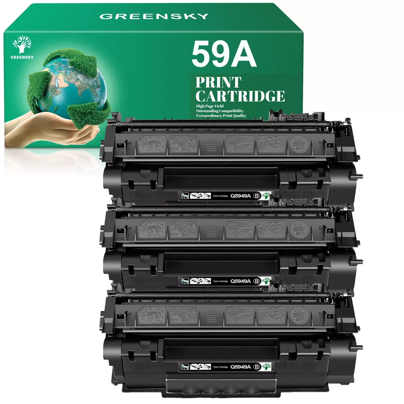 3 Pack Q5949A 49A Toner Cartridge For HP LaserJet 1160 1320n 3390 3392 Printer