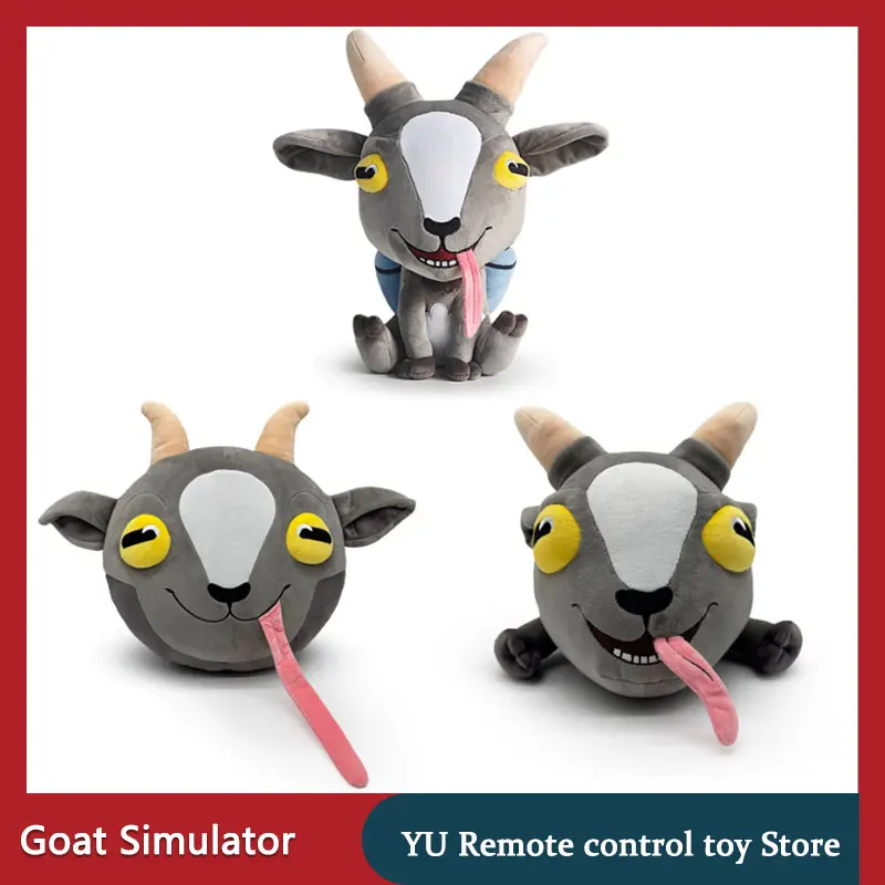 

Новая плюшевая игрушка-симулятор козла, мягкая серая плюшевая игрушка с длинным забавным языком, сидящая и лежащая плюшевая подушка для детей, декор для дома