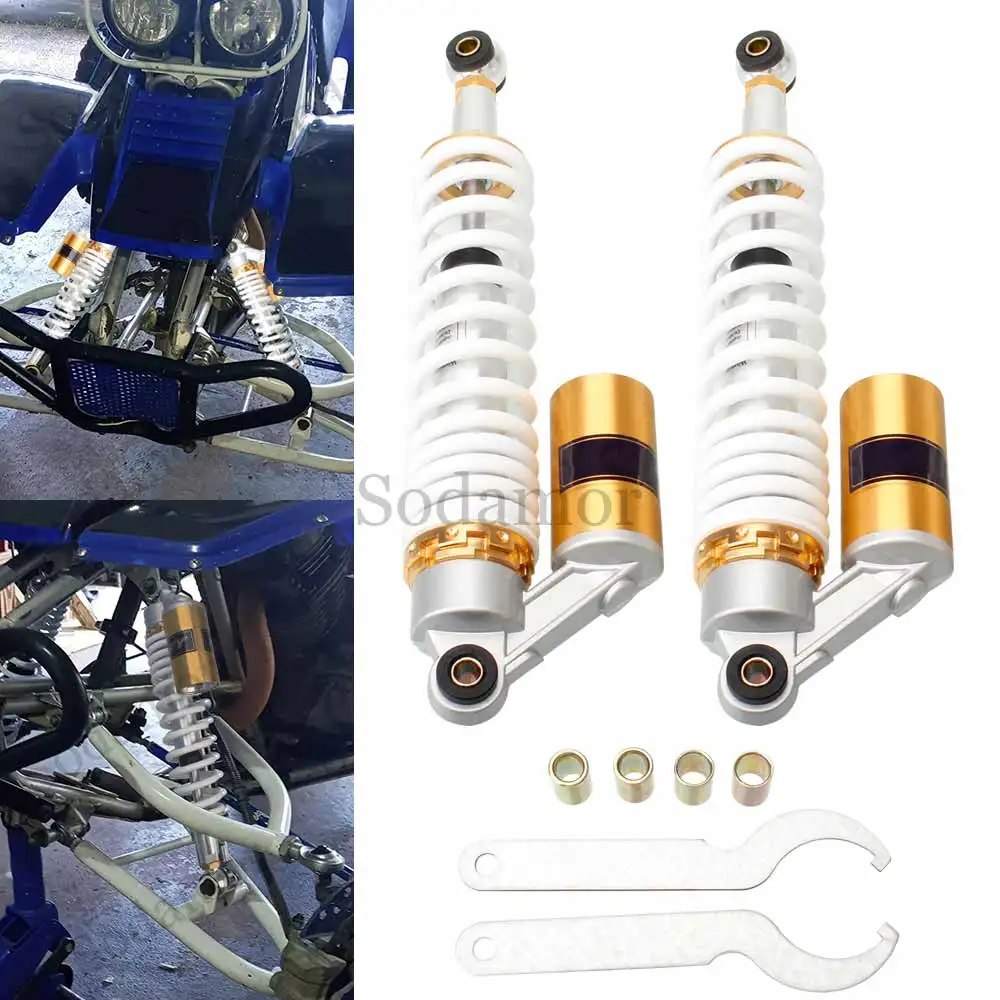 

For 2006 Yamaha Banshee 350 YFZ350SE Special Edition ATV UTV Front Air Shocks Absorber Set 375/410mm Solid Steel Aluminium Alloy