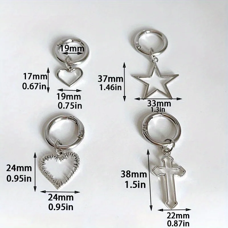2 Pcs Alloy Hollow Stars Hearts Pendant Boots Shoes Buckles Boots Decoration Party Pendant Fashion Shoe Accessories Shoe Charms