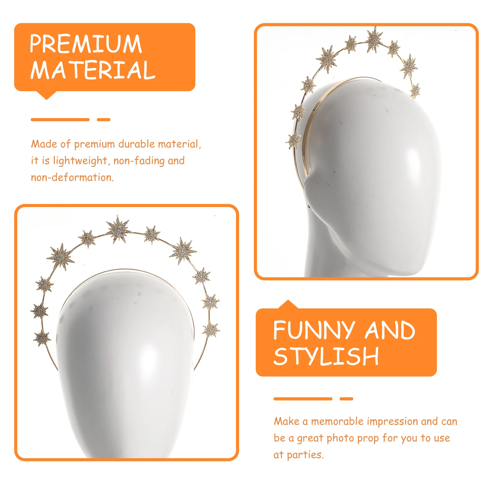 

Hexagram Headband Women Six-pointed Star Hair Hoops Wedding Bridesmaid Party Girl Retro Christmas Cosplay Prom Engagement Beauty
