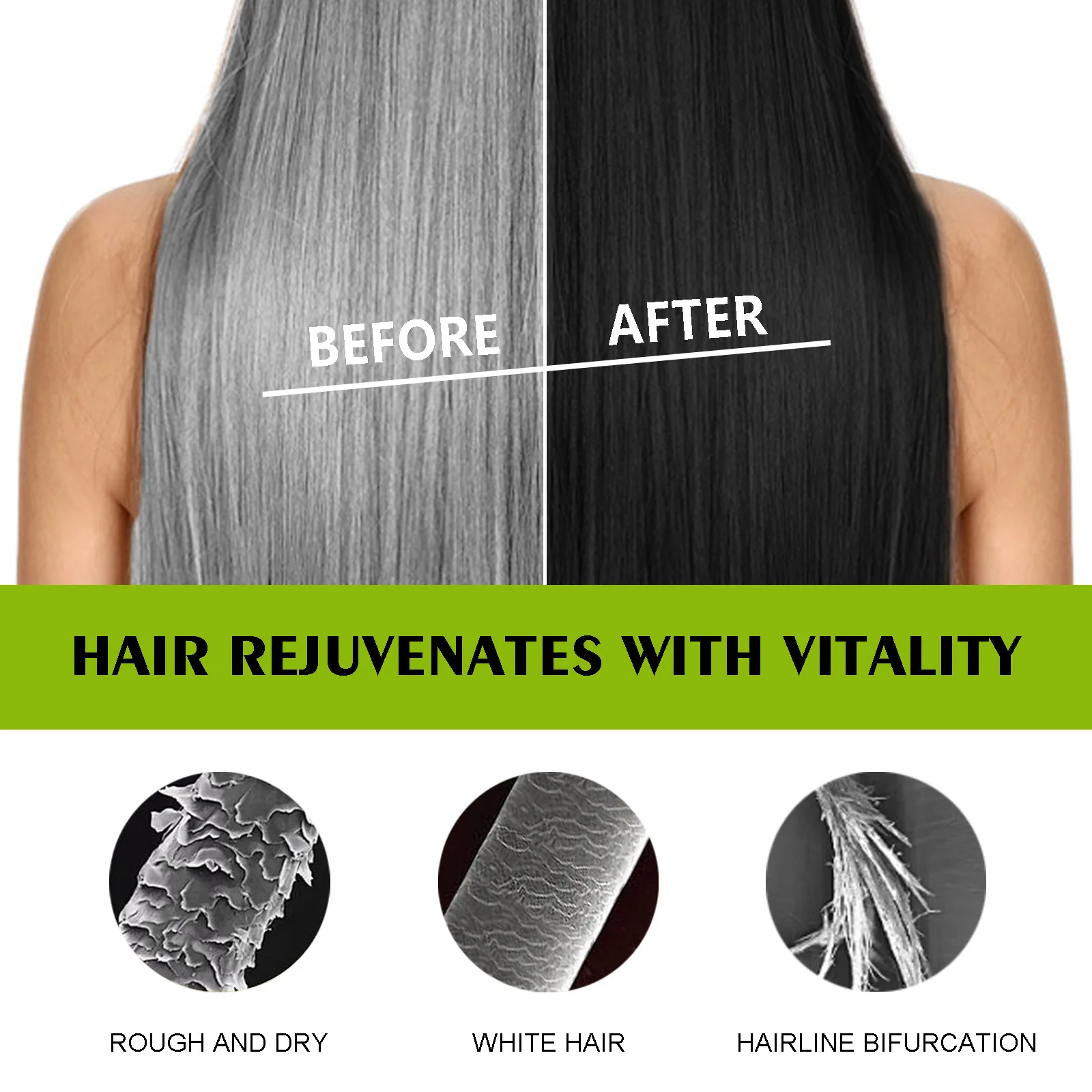 HOEGOA 100mL Black Hair Dye Shampoo Contains Various Plant Formulas Effectively Covers White Hair Moisturizing Bubble Hair Dye