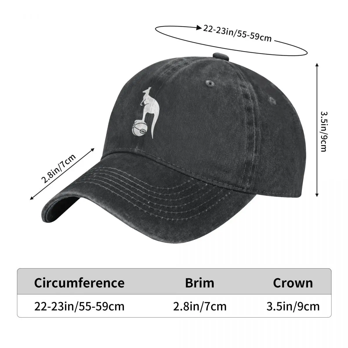 Kangaroo Baseball Caps Fashion Denim Fabric Hats Outdoor Adjustable Casquette Sports Baseball Cowboy Hat for Men Women