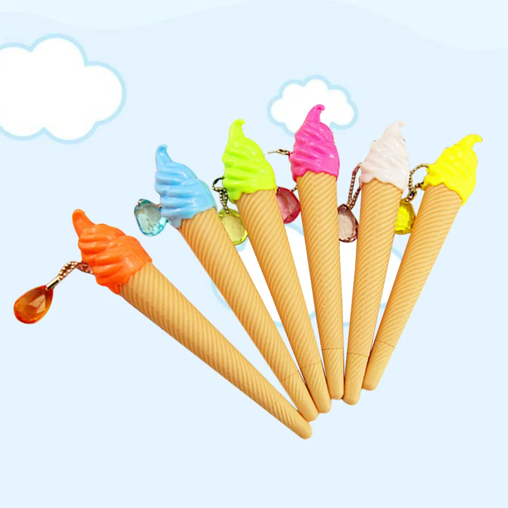 24 قطعة من أقلام جل الآيس كريم، قلم كتابة لطيف، قلم حبر جاف ناعم، أدوات مكتبية مدرسية، قلم رسم على شكل رسوم كرتونية