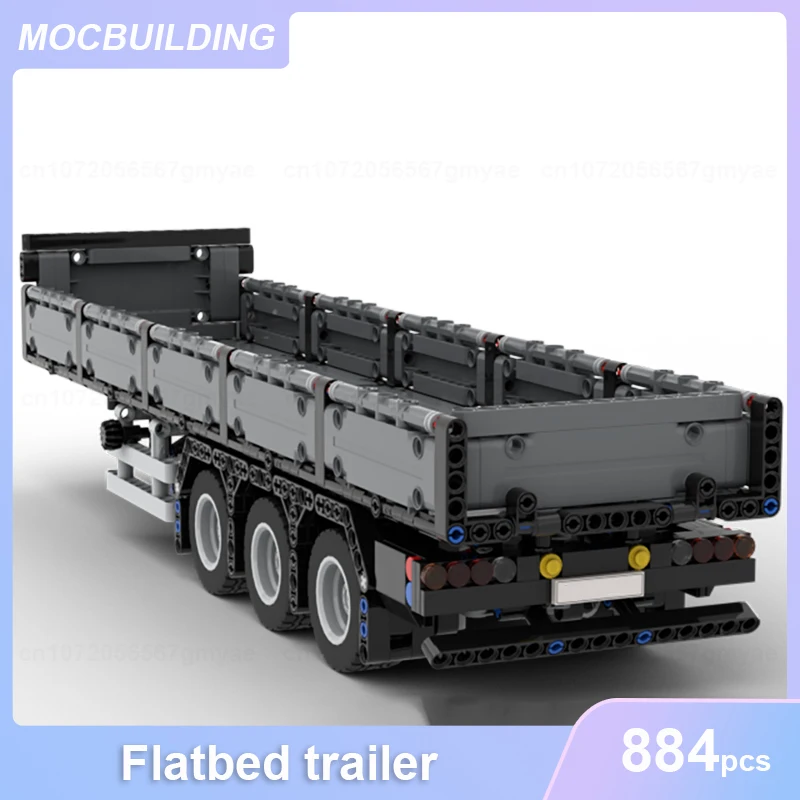 Flatbed Trailer Truck MOC Building Blocks Transportation DIY Assemble Bricks Educational Collect Display Toys Xmas Gifts 884PCS