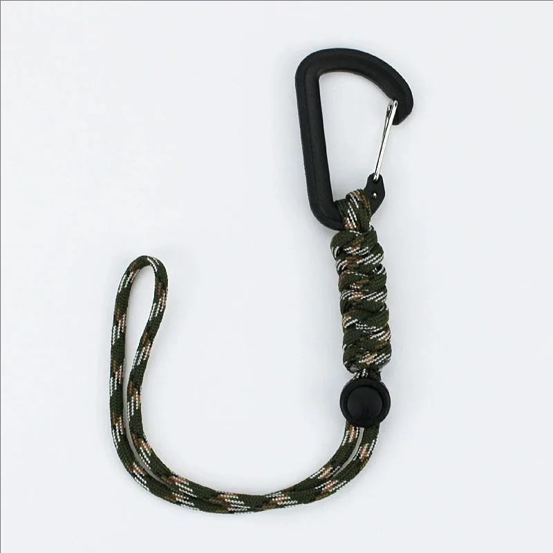 حبل معصم قابل للسحب على شكل حرف D للكاميرا والهاتف المحمول وقضيب الصيد وحزام EDC المحمول المضاد للضياع