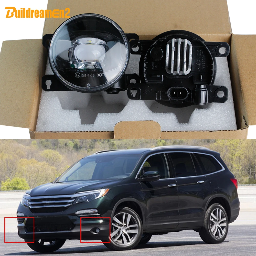 

2 Pieces 90MM Diameter Car Front Fog Light For Honda Pilot 2012-2021 30W H11 Adjustable LED Fog Lamp Assembly Strong Cooling