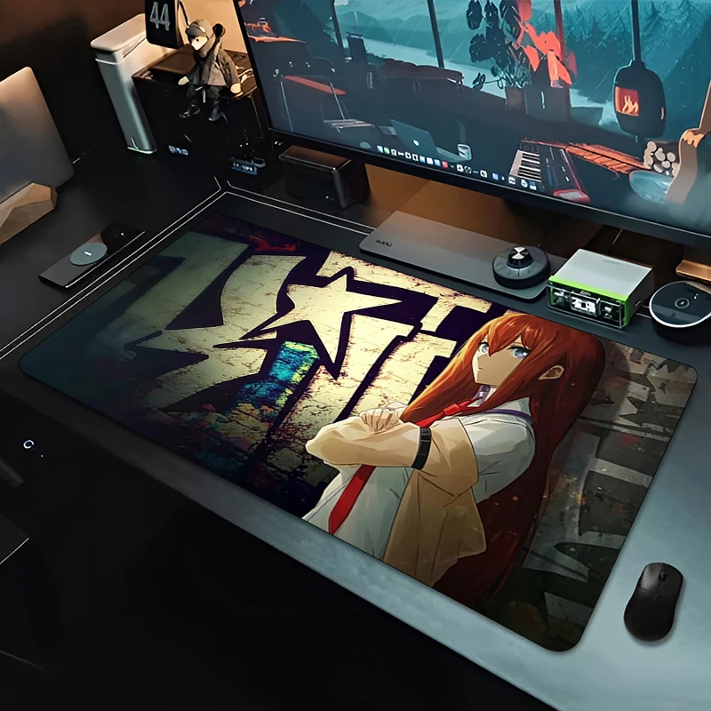 Cool Anime Mouse Pad Computer Desk Mat Large Gaming E-sports Mousepad Steins Gate Keyboard Pad Cute Decorative Gamer Mausepad