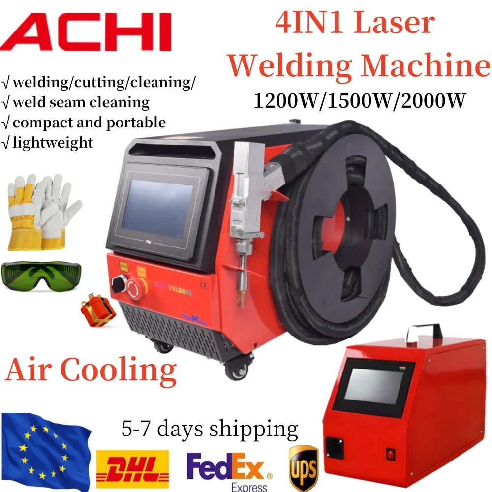 

4 IN 1 Air-Cooled Laser Welder Machine 2000W Handheld Fiber Laser Cutting Cleaning Weld Seam Machine for Metal Rust Removal