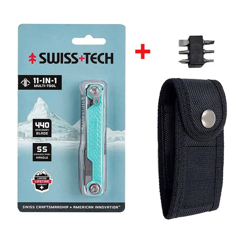 

SWISS TECH 11 in 1 Mini Multitool Knife Folding EDC Outdoor Camping Survival Tools Pocket Knife Scissors Screwdriver