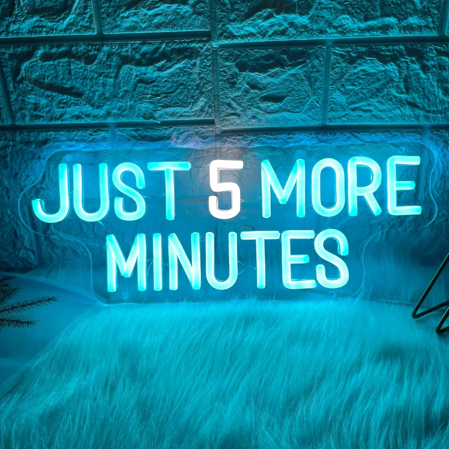 

Neon Wall Sign Dimmable JUST 5 MORE MINUTES Neon Lights for Bedroom Game Room Decor Aesthetics Draw Birthday Gifts for Boys Room