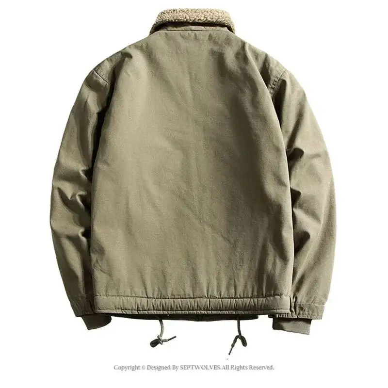 겨울 N1 덱 코튼 패딩 중년용 헤비 카고 재킷 빈티지 양털 코트 남성용