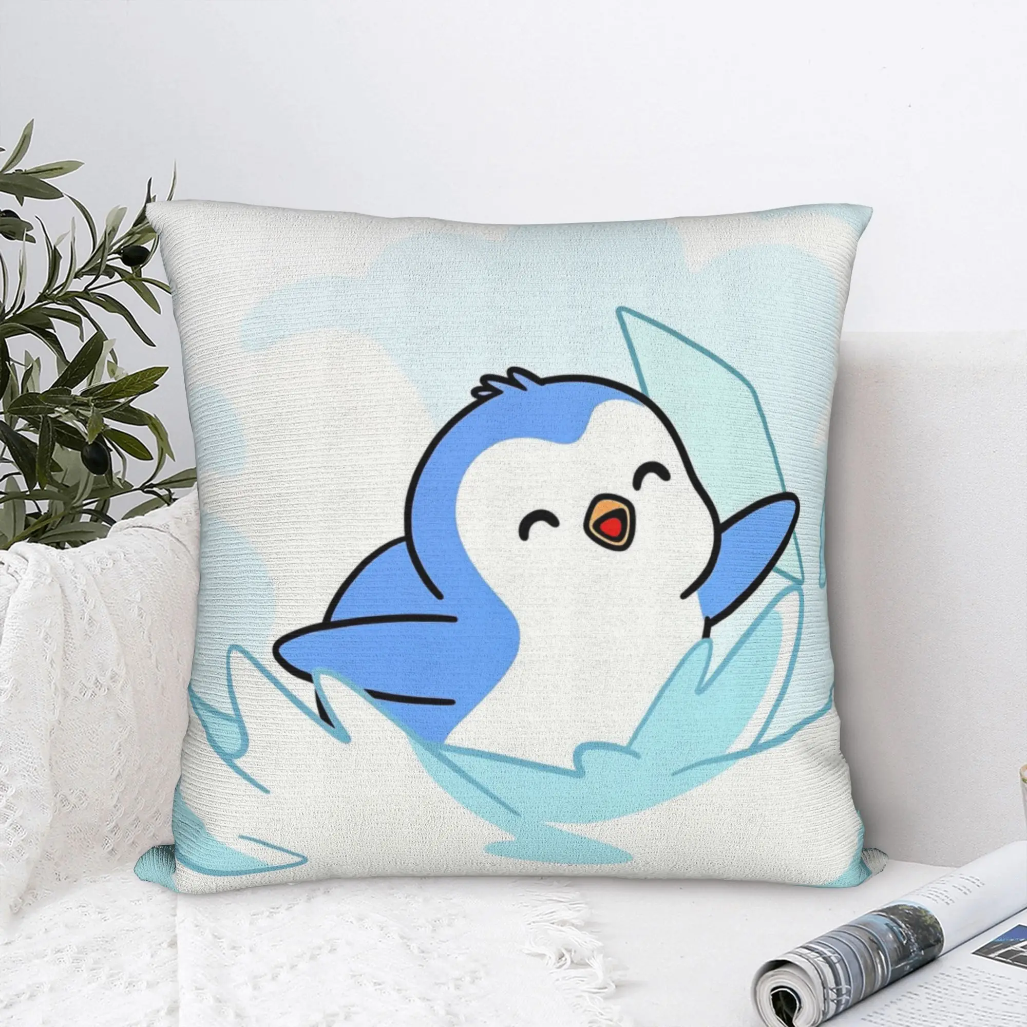 Cute Pudgy Penguin  Pillow Cover  Print Cushion Cover Fashion Pillow Case For Sofa Bedroom Home Decor