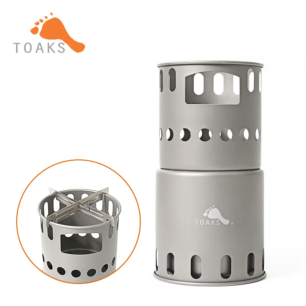 TOAKS Titanium Wood Stove Titanium Portable Wood Burner STV-11 for Outdoor Camping Hiking