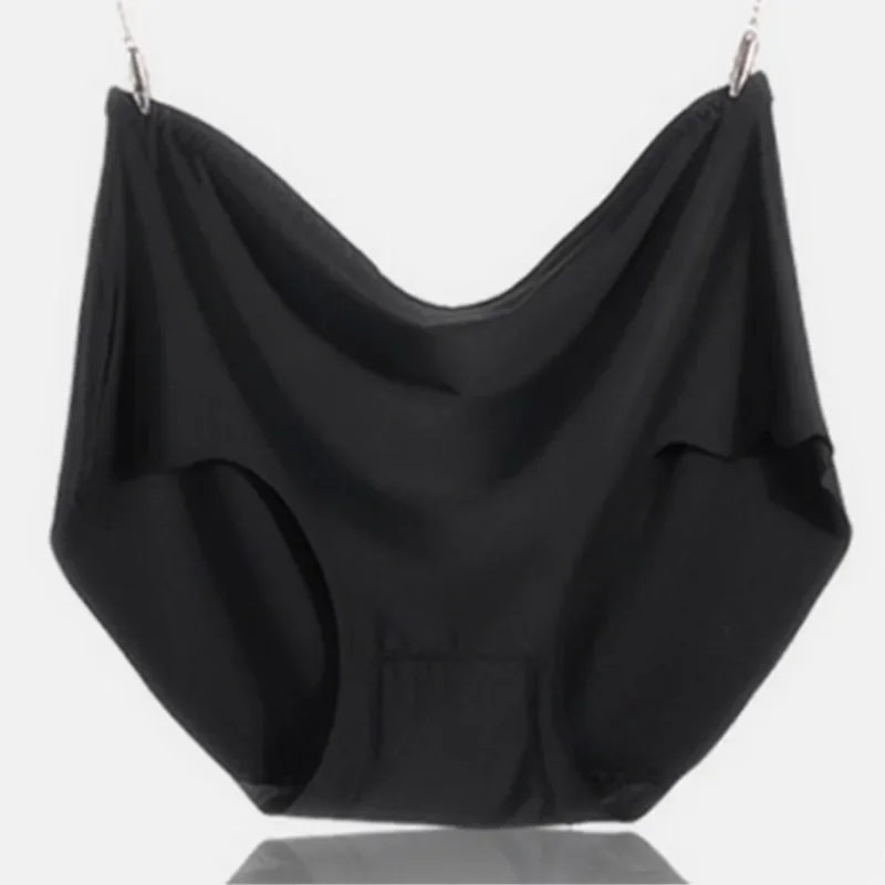 Culotte taille haute en soie glacée pour femme, sous-vêtement ultra fin, respirant, sexy, grande taille, 55-125kg, été, 2 pièces