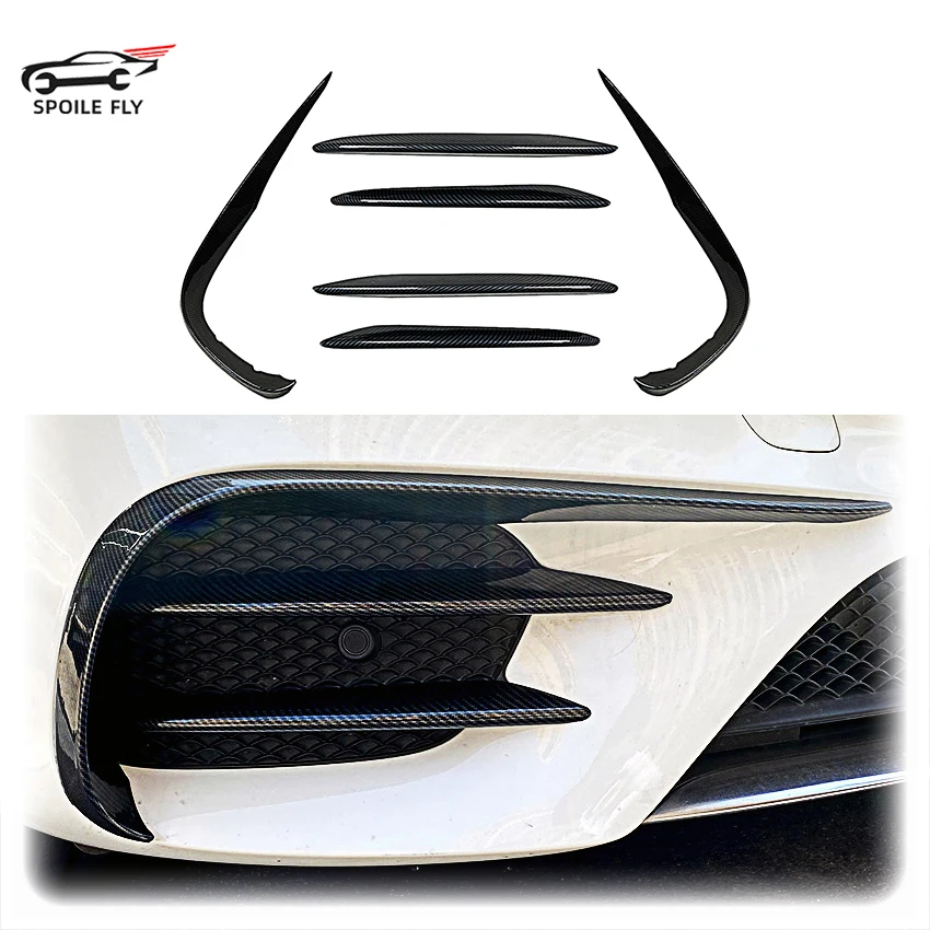 

For Mercedes-Benz AMG E-Class W211 W212 W213 2017 2018 2019 2020 Air Knife ABS Car Stickers Glossy Black Or Carbon Fiber Look