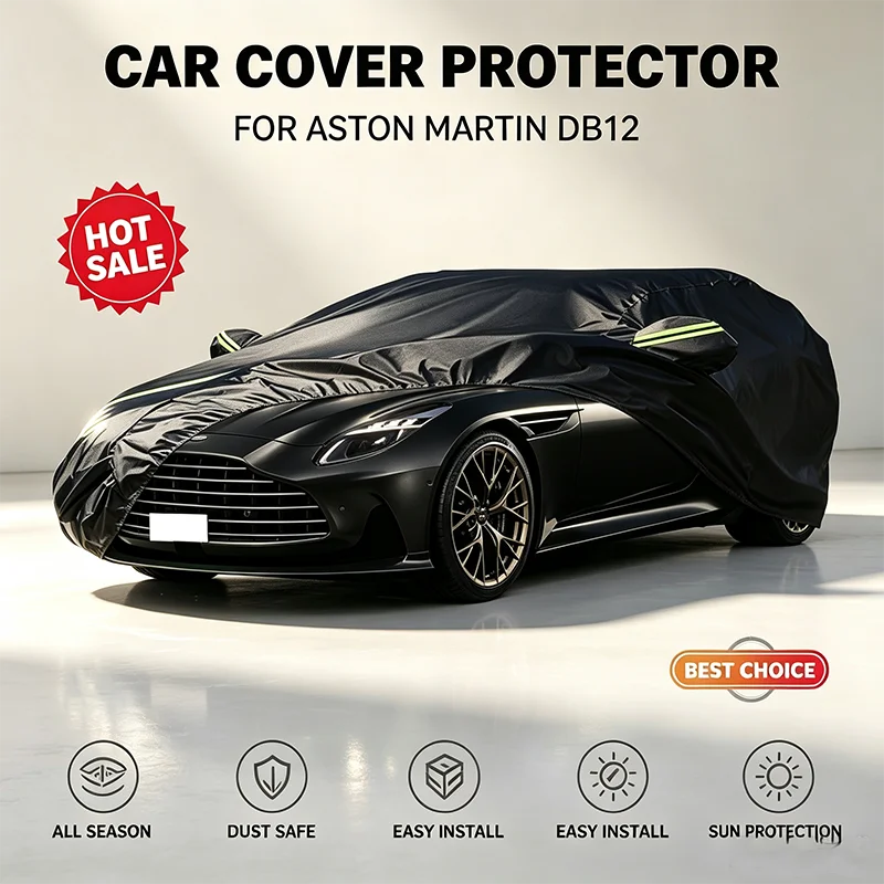 For Aston Martin DB12 Outdoor Full Car Cover Oxford Cloth Waterproof Dustproof UV Sun Snow Protection All Weather Exterior Acces