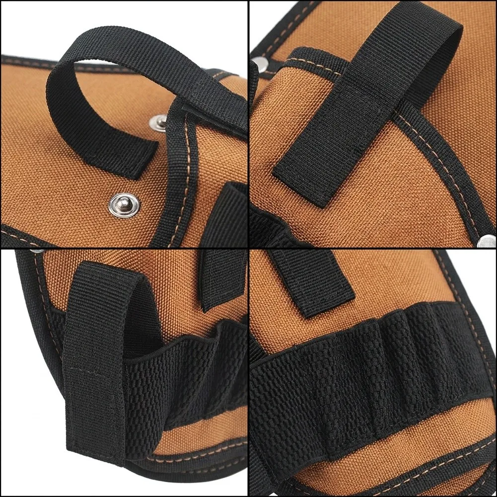 Trade-Optimized Tool Pouch with Reinforced Stress Points Tape Measure Holder and Dual Attachment Options for Stability